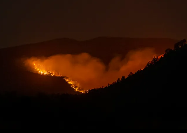 Wild fire shot from abov